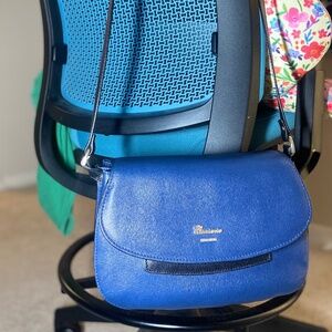Navy Blue Cuoieria Fiorentina leather Crossbody Bag Italy